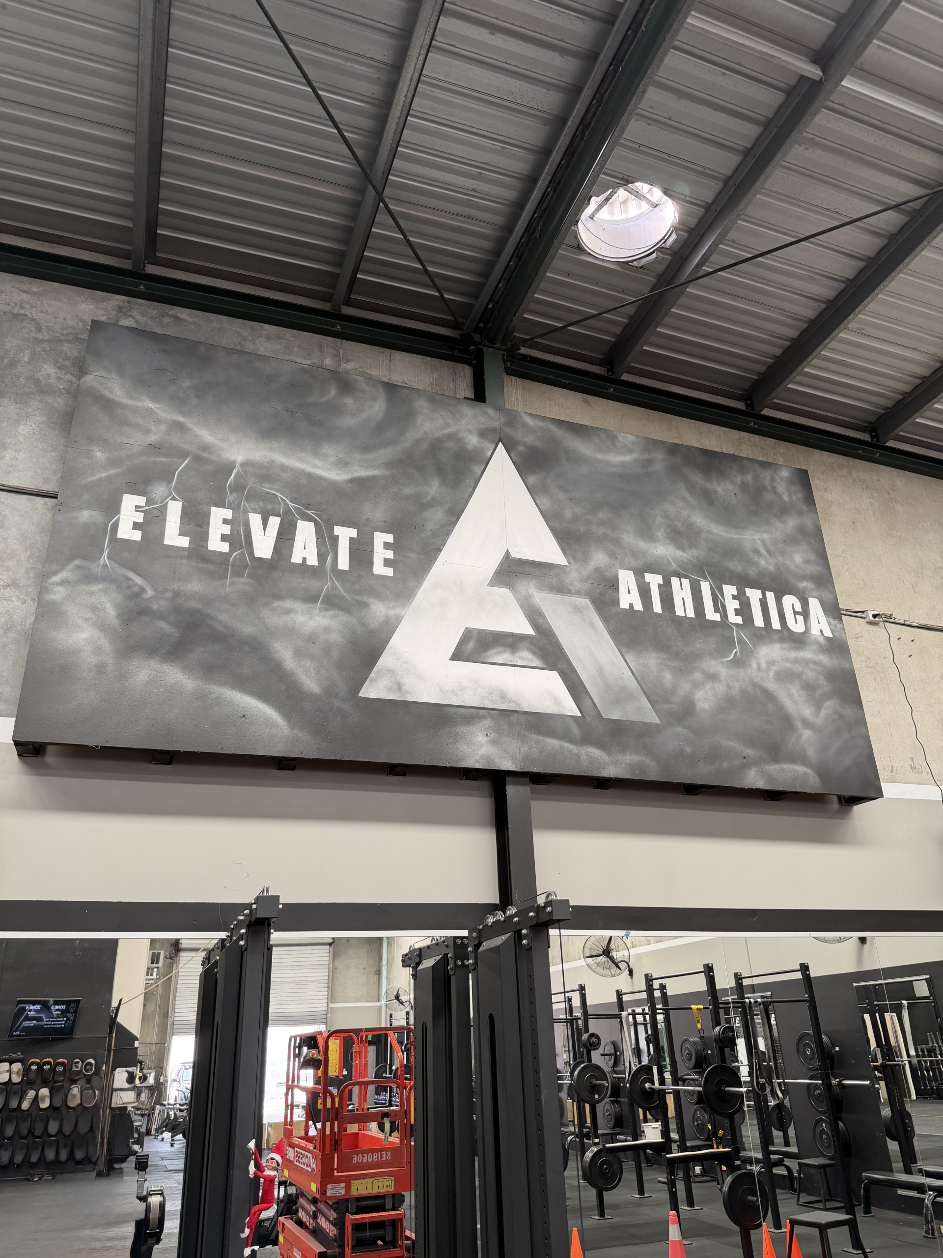 Elevate Athletica spray paint signwriting by Notonebuttoo Brisbane