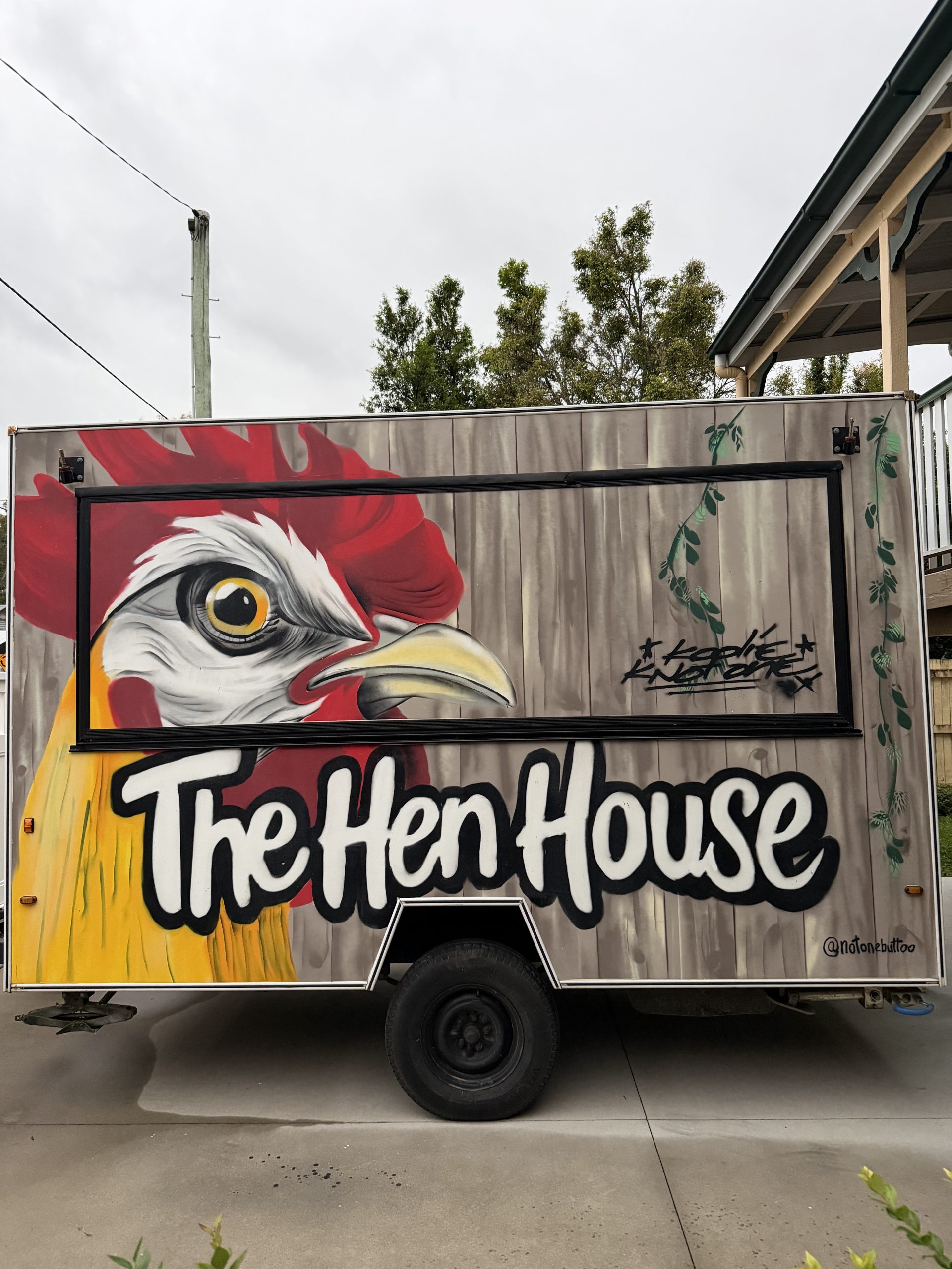 The Hen House food trailer full side mural by Notonebuttoo Brisbane