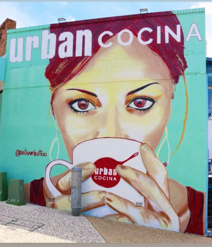 Urban Cocina large scale mural and signwriting by Notonebuttoo
