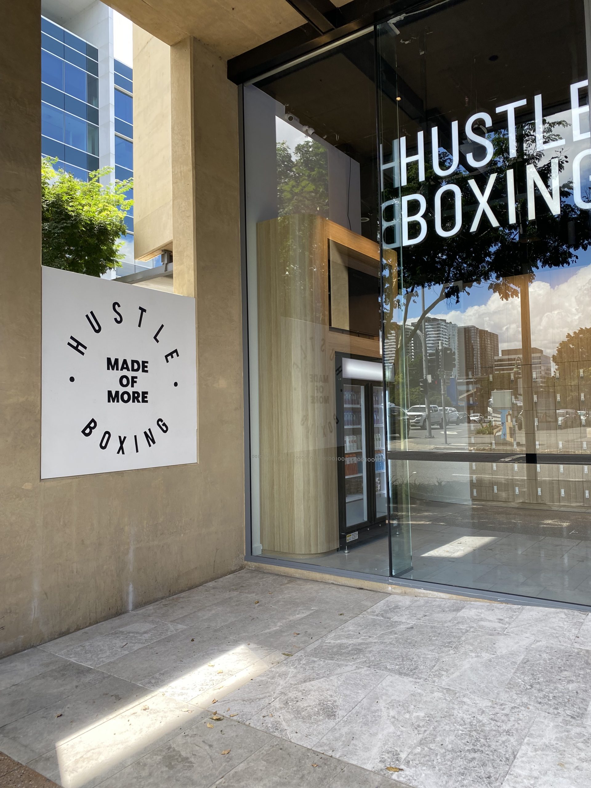 Hustle Boxing signwriting Brisbane by Notonebuttoo